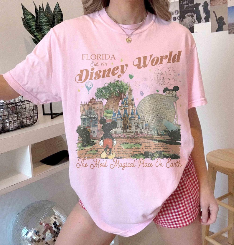 Retro Comfort Colors Mickey Disney World Shirt, Disney Family Trip Shirt, Walt Disney World Tee, 2026 Disney Trip Shirt, Epcot Tour Shirt image 3