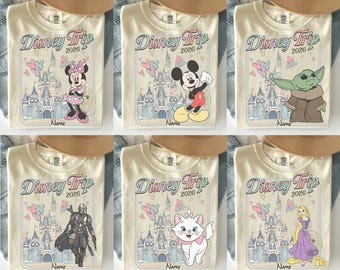 Custom Retro Disney Trip 2026 Shirts, Family Vacation 2026 Shirt, Disney Castle Tee, Disney Family Trip Shirt, Personalized Disney Shirt