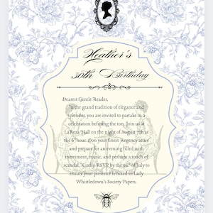Bridgerton inspired invitation