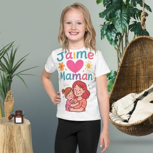 T-shirt Enfant &quot;J&#39;aime Maman&quot; – Cadeau Doux et Coloré pour Petits