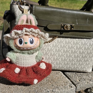 Labubu mushroom outfit pattern