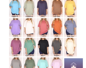 Garment Dyed Blank T-Shirt, Comfort Colors Shirt, Unisex Soft Cotton Tee, Vintage Washed Relaxed Fit Shirt, Customizable Plain Oversized Tee