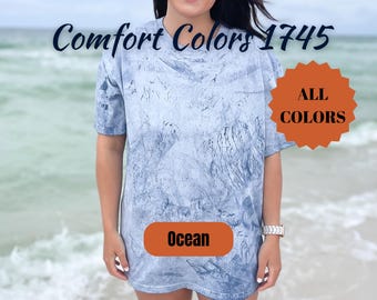 Colorblast Comfort Colors 1745 Tee – Vintage Washed Multicolor Shirt, Oversized Fit, Soft Garment Dyed Cotton, Blank for Printing