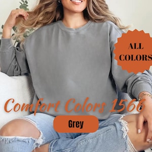 Comfort Colors 1566 Crewneck – Garment Dyed Heavyweight Sweatshirt, Soft Vintage Fleece, Blank Unisex Pullover for DTG or Embroidery