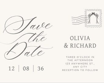 Minimalist Wedding Invitation Template | Elegant Canva Invite (Digital Download)
