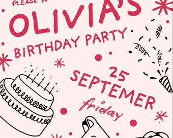 21st Birthday Invitation Template – Minimalist Birthday Invite, Editable Canva, Instant Download