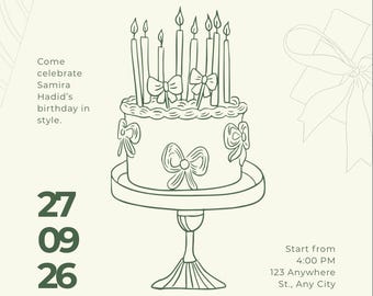 Minimalist Birthday Invitation Template | Modern Canva Party Invite (Digital Download)