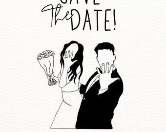 Save the Date Wedding Template | Minimalist Wedding Invitation | Elegant Couple Invite | Editable Canva Template