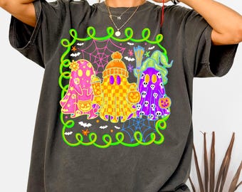 Neon Boo Halloween Png, Cute Halloween Boo Bow Png, Neon Halloween PNG, Boo Ghost Shirt Png, Cute Boo Halloween Sublimation Design