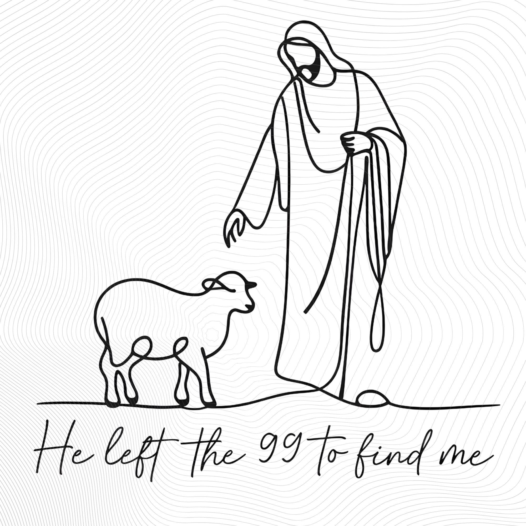 He Left the 99 to Find Me PNG | Minimalist Jesus and Lamb Sublimation ...
