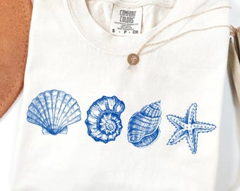 Seashell Shirt PNG: Beach Lover, Summer Vibes (Digital Download)