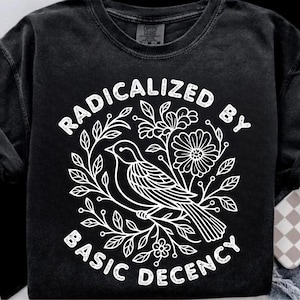 Radikaliserad av grundläggande anständighet png, politisk protest png, feministisk aktivistgåva, liberal png, social rättvisa png