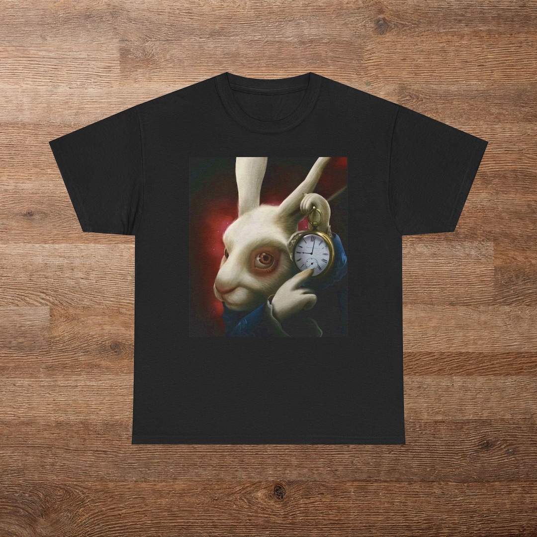 White Rabbit Click Meme White Rabbit Pointing at Clock, Meme Shirt, Funny Gift, - Etsy