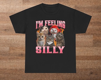 Silly Cat Meme Graphic Tee, Unisex Cotton T-Shirt