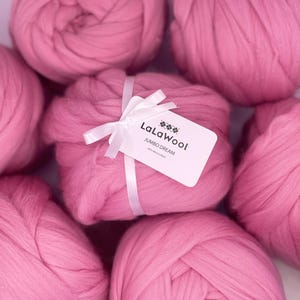 Giant Merino Roving Yarn - Jumbo Dream - Pink Blush - 500G