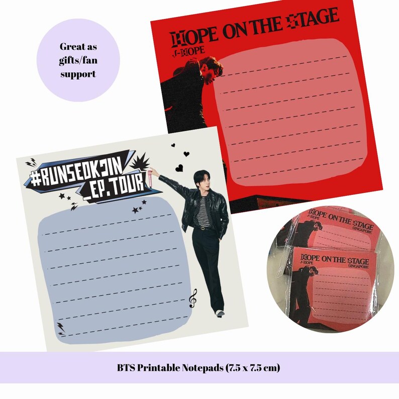 BTS Printable Notepad - Etsy