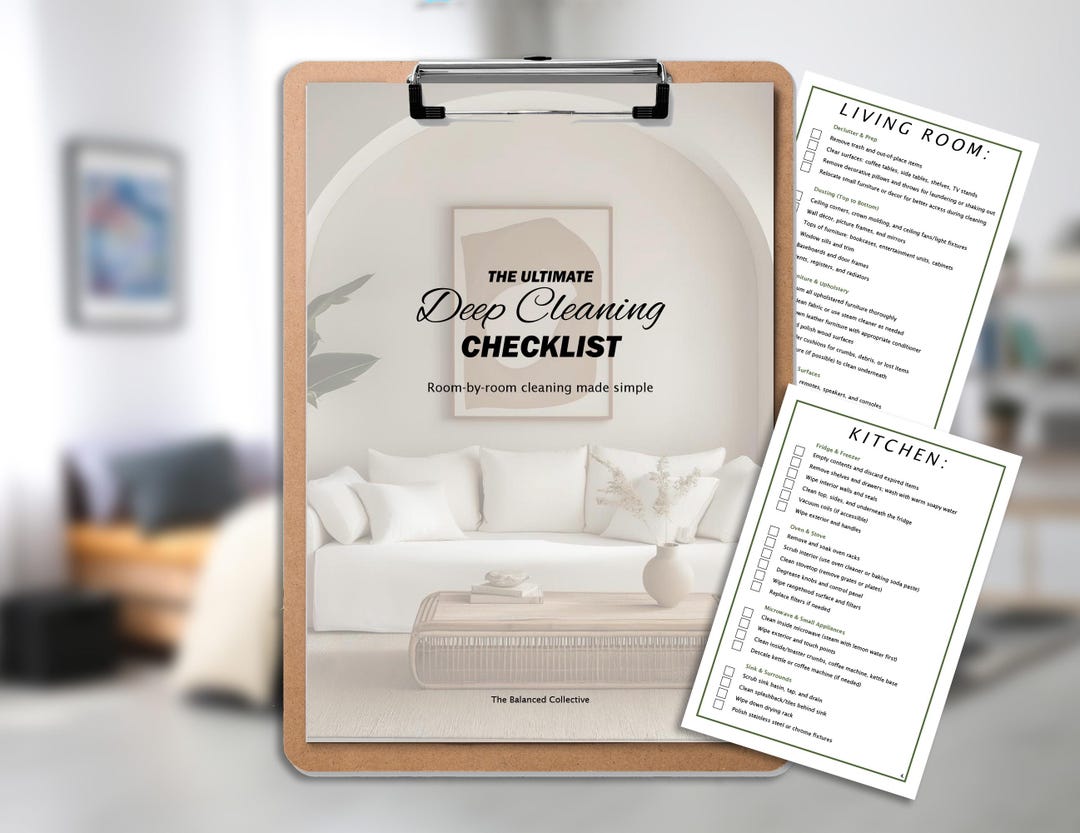 Deep Cleaning Checklist Bundle – Declutter Guide & Cleaning Planner ...