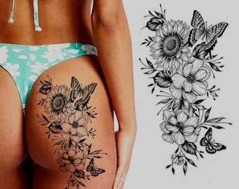 Custom Floral Tattoo Design | Birth Month Flower Art | Personalized Flower Tattoo | Digital Drawing