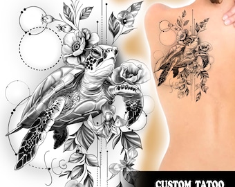 Custom tattoo-ontwerp: gepersonaliseerde kunstcommissie (digitale tekening)