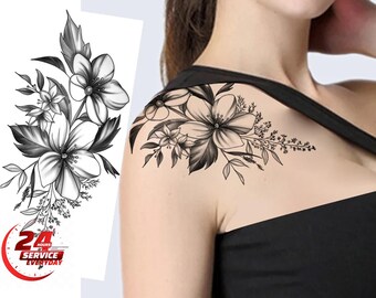 Custom Birth Flower Tattoo Design | Personalized Floral Tattoo Art | Hand Drawn Ink Illustration | Digital Drawing