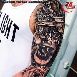 Custom Tattoo Design, Full Sleeve unique Tattoo Design ,Hand drawing, Premium Shading Tattoo Drawing, Digital Drawing