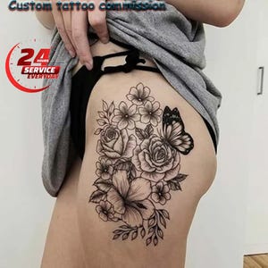 Custom Hand-Drawn Tattoo Design: Unique Personalized Tattoo Art