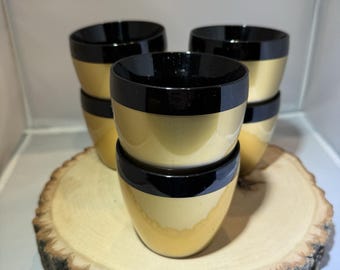 Vintage MCM Thermo-serv Gold Insulated Cups Set of 6 Coffee/Low Ball 6oz