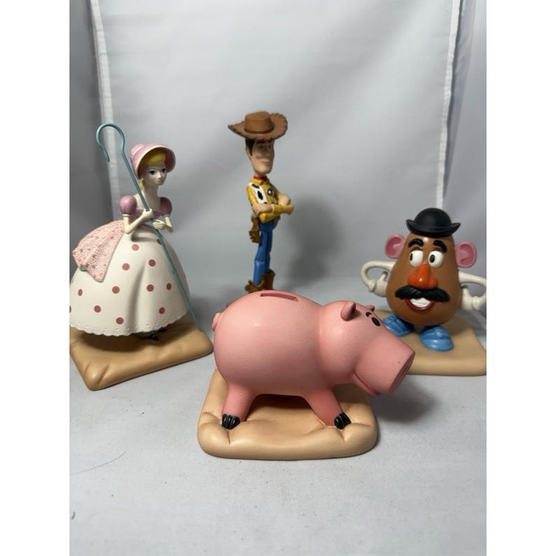 WDCC Toy Story Figurines Woody, Bo Peep, Hamm, Potato Head With Boxes & COA's image 1