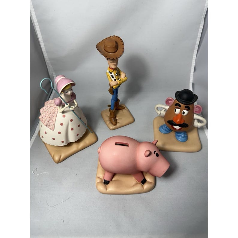 WDCC Toy Story Figurines Woody, Bo Peep, Hamm, Potato Head With Boxes & COA's image 2