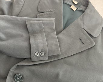 US Army Wool Gabardine Overcoat 36L AG44 Vietnam Era Military Winter Coat (READ)