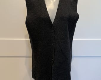 VTG J.Crew 100% Lamdswool Sweater Vest Women's Academia Preppy Minimalist Large