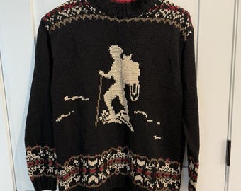 VTG Eddie Bauer Women Hand Knit Hiker Nordic Sweater Medium Linen Cotton W/Tag!