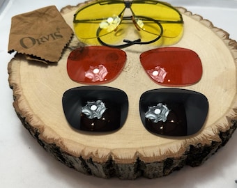 Vintage Orvis Aviator Shooting Glasses With Yellow, Red & Black Lenses Incl Case
