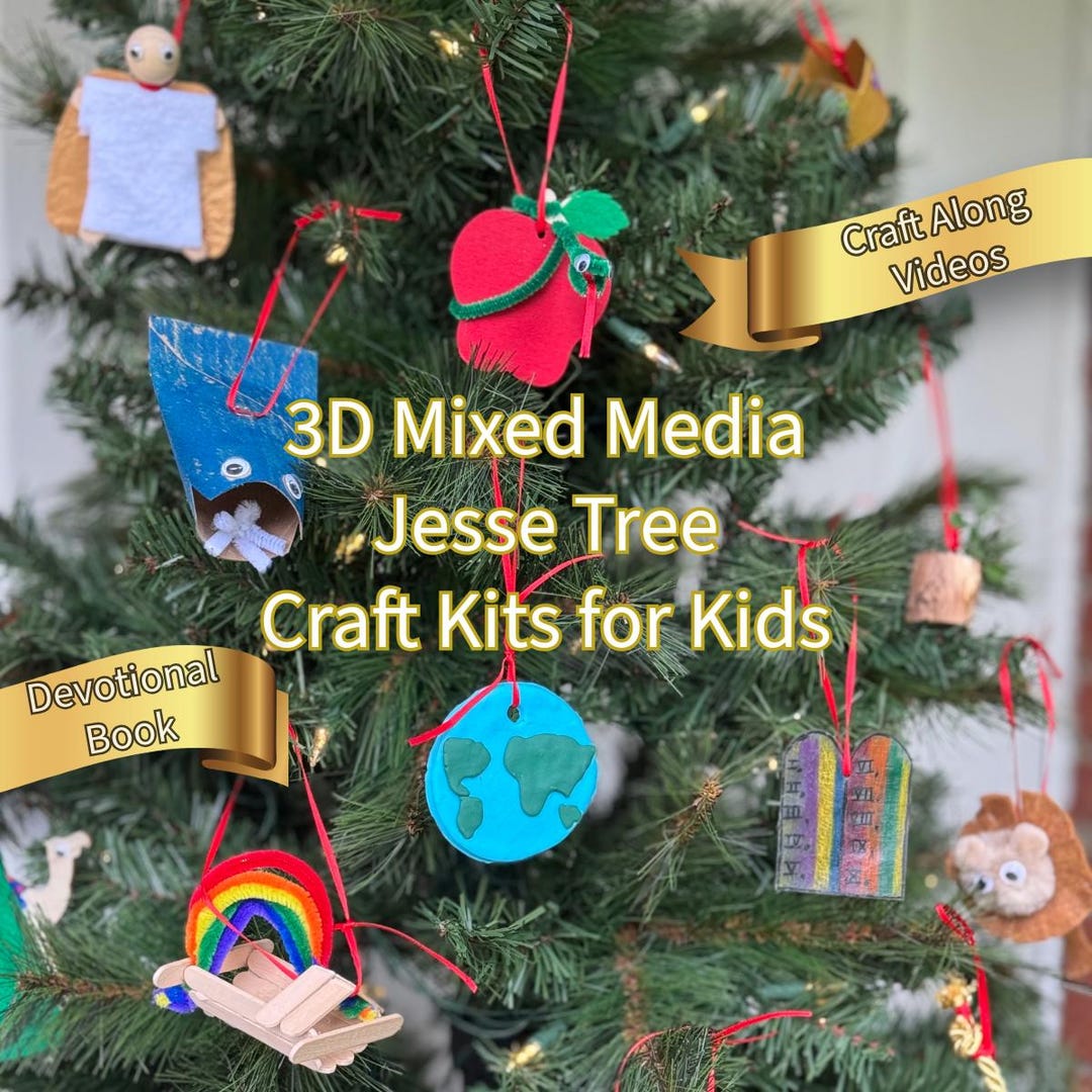 Fun Easy 3D Mixed Media Kids Jesse Tree Craft Kits 24 Ornament Set ...