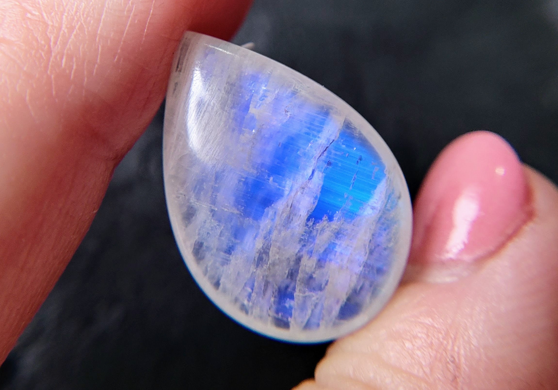 Vintage Art Glass Cabochon, Oval Cabochon For Jewelry Making, 33mm x 26.5mm