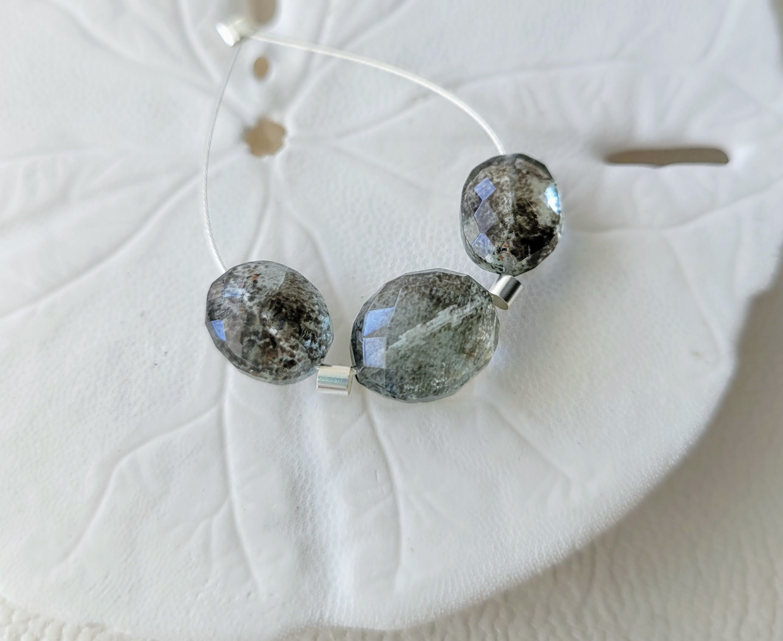 3er Set echte unbehandelte AAA Grau Blau Moos Aquamarin | Etsy