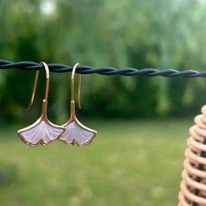 Pearly mermaid tail shell earrings