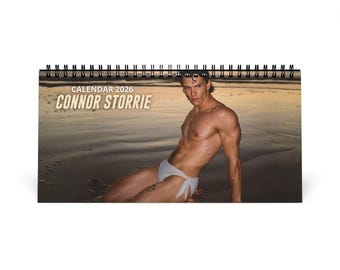 Calendario de escritorio "Acalorada rivalidad" 2026, Connor Storrie Rozanov, decoración de escritorio "Hockey Romance" (25,4 x 13,7 cm)