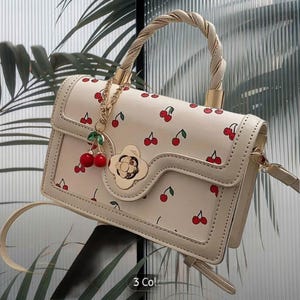 Mini cherry purse, cherry cross body bag, 90s girl accessories