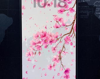 Pink Cherry Blossom Phone Wallpaper | Spring Floral Background for iPhone & Android (Digital Download)