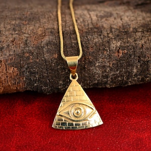 Eye of Providence Necklace | Gold All Seeing Eye Pendant | Occult Symbol Jewelry | Illuminati Necklace | Esoteric Gift | Mystic Amulet