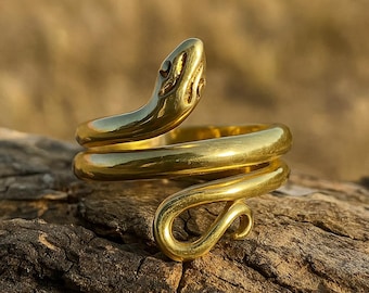 Snake ring, Gold Snake ring, Dainty ring, Delicate ring, Stacking ring, Minimal ring, Serpent Ring, Open Snake ring, gn -usya.
