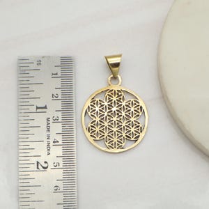 Flower of Life Necklace | Sacred Geometry Pendant | Gold Spiritual Jewelry | Yoga Gift | Energy Healingr