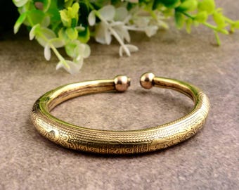 Bracelet Jonc Torque Hippie Années 70 Multicolore - Vintage Réglable 6cm