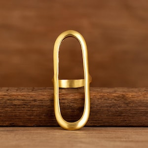 Arthritis Ring – Adjustable Gold Splint Ring – Modern Minimalist Statement Jewelry – Unisex Boho Style