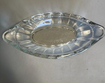 Set of 4 Vintage Heavy Clear Glass Banana Split Boats
