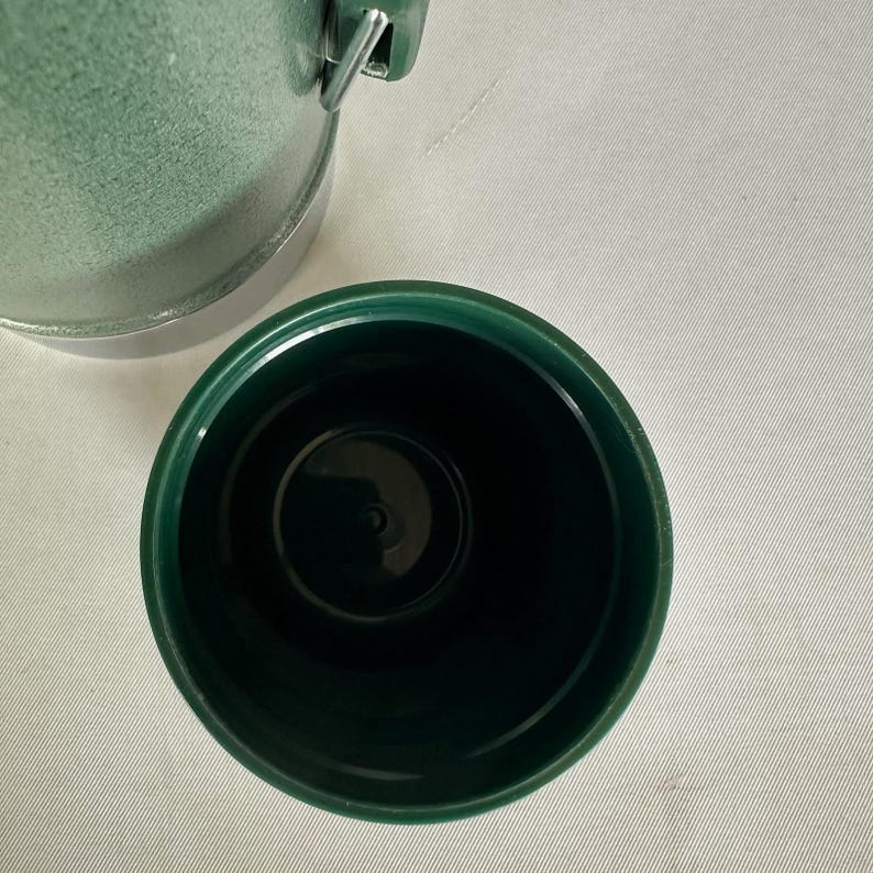 Vintage Aladdin Stanley 1 Quart Vacuum Bottle Thermos A-944DH Hammertone Green image 8