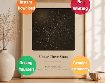 Custom Star Map Print | Personalized Night Sky Poster (Digital Download)