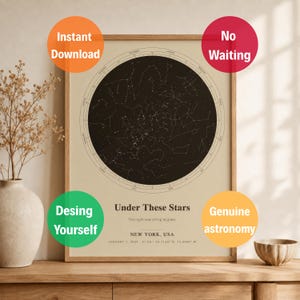 Personalized Star Map Print | Anniversary Night Sky Art (Digital Download)