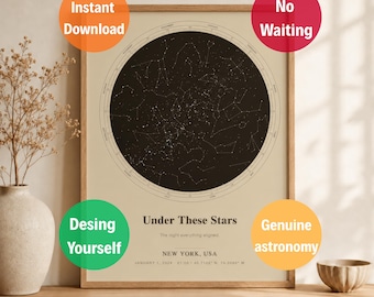 Personalized Star Map Print | Anniversary Night Sky Art (Digital Download)
